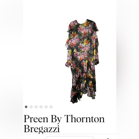 Preen by Thornton Bregazzi Floral Ruffle Dress size L - Picture 3 of 6